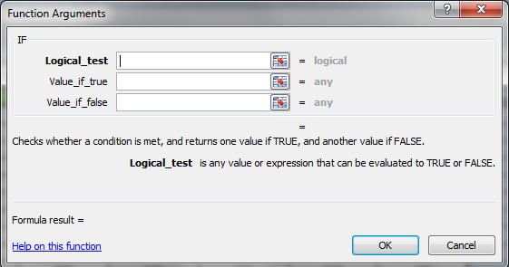 Function Arguments Window